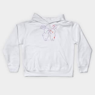 Cute couple love bunny-Valentines Kids Hoodie